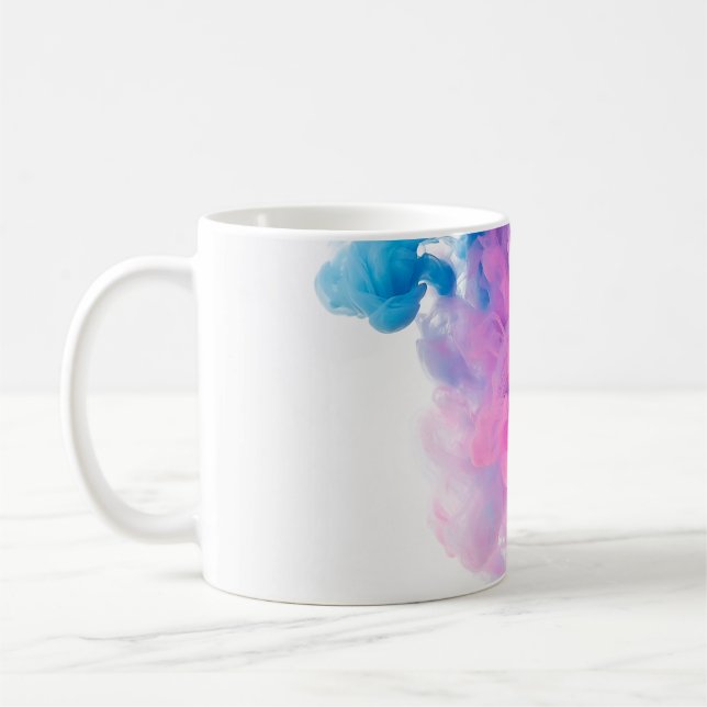 Abstrakter Kunsthintergrund Blau Kaffeetasse (Links)