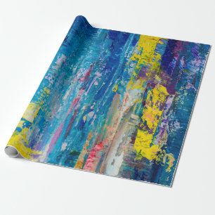 Abstrakter Kunsthintergrund. Ölmalerei auf Leinwan Geschenkpapier