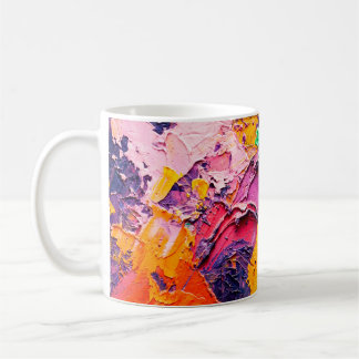 Abstrakter Kunsthintergrund. Ölmalerei auf Leinwan Kaffeetasse