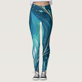 Abstrakter künstlerischer Fluss nahtloses Muster Leggings