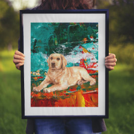 Abstrakter künstlerischer Labrador Poster