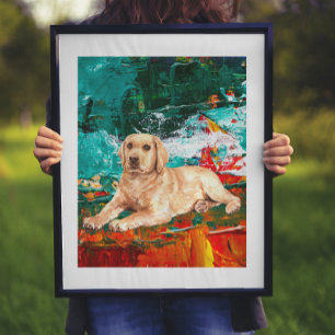 Abstrakter künstlerischer Labrador Poster