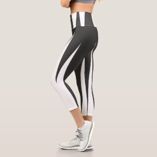 Abstrakter KunstMinimalismus Grau weiße Linien Capri Leggings