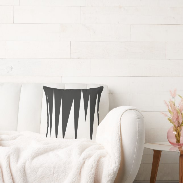 Abstrakter KunstMinimalismus Grau weiße Linien Kissen (Liege)