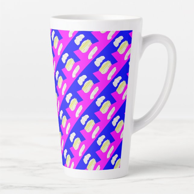 ABSTRAKTER KUNSTPINK UND ROYBLAU MILCHTASSE (Rechts)