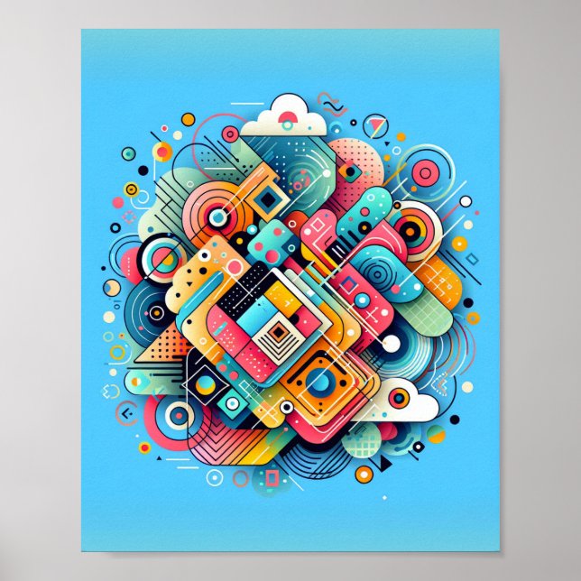 Abstrakter Kunstposter mit Formen Poster (Vorne)