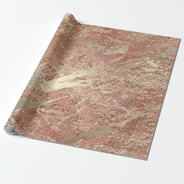 Abstrakter Kupferschliff aus Metallic-Rose Geschenkpapier (Ungerollt)