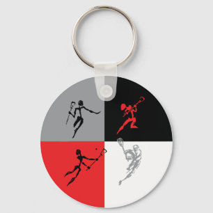 Abstrakter Lacrosse Schlüsselanhänger