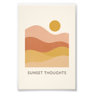 Abstrakter Landschaftsposter Sonnenuntergangsgedan Fotodruck