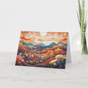 Abstrakter Landschaftstal Vs Berg Illustrator Karte