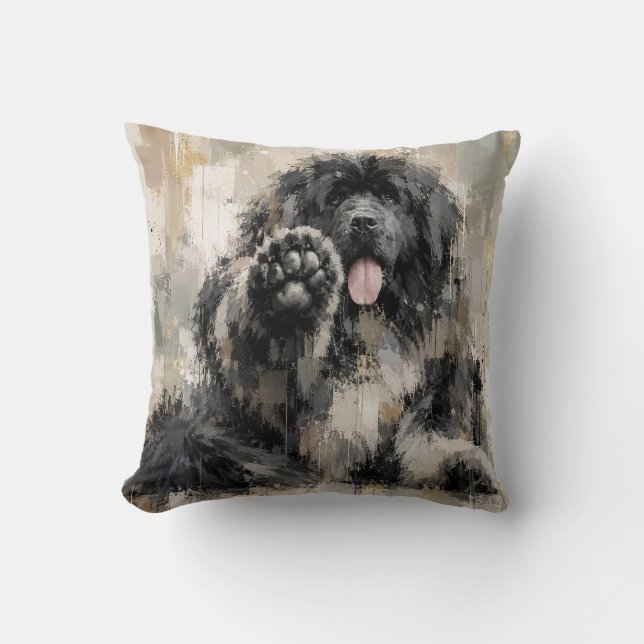 Abstrakter Landseer Kissen (Vorderseite)