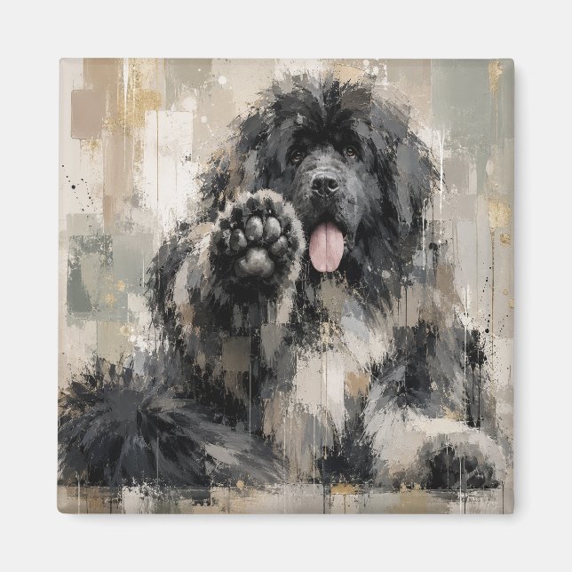 Abstrakter Landseer Magnet (Vorne)