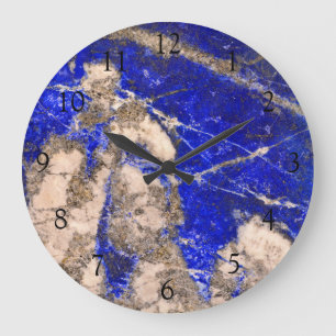 Abstrakter Lapis Lazuli Blue Granit Große Wanduhr