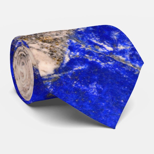 Abstrakter Lapis Lazuli Blue Granit Krawatte (Gerollt)