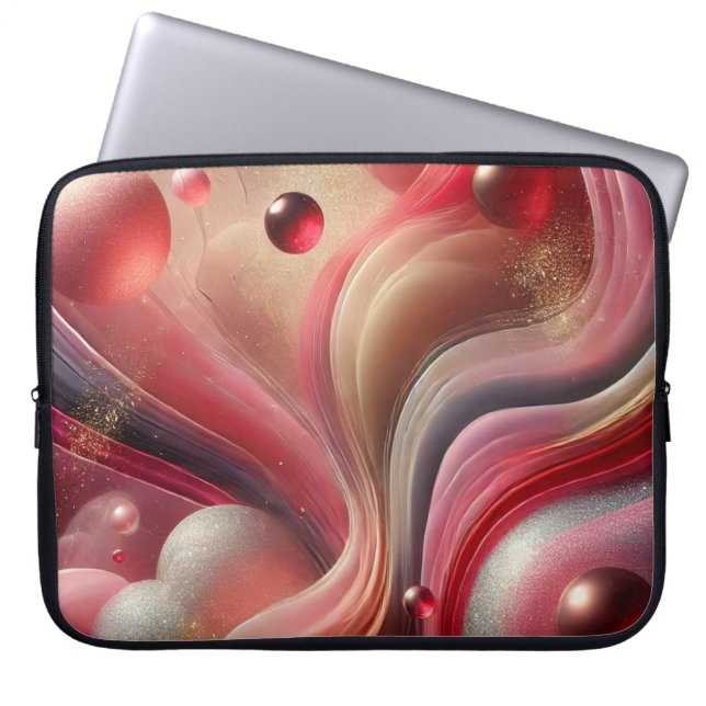 Abstrakter Laptop-Sieb mit künstlerischem Design Laptopschutzhülle (Vorderseite)