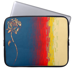 Abstrakter Laptop Sleeve mit Rose