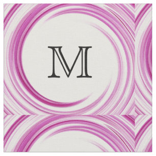 Abstrakter Lavendel Swirl Monogramm Stoff