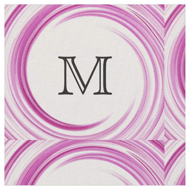 Abstrakter Lavendel Swirl Monogramm Stoff (Nahaufnahme)