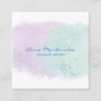 Abstrakter Lavendel und Aqua Square Business Card Quadratische Visitenkarte