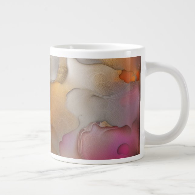 Abstrakter, lebendiger Kaffee oder Latte-Tasse Jumbo-Tasse (Rechts)