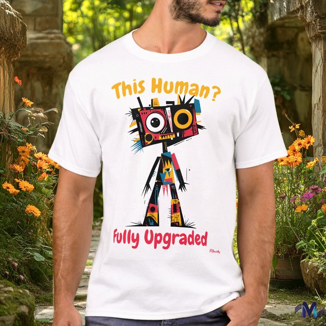 Abstrakter, lebendiger Robot-Upgrade-T - Shirt (Von Creator hochgeladen)