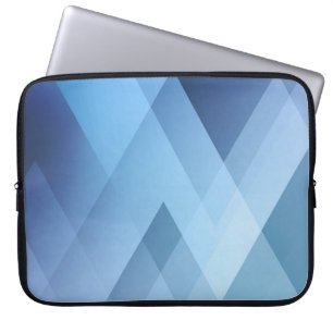 Abstrakter leichter Hintergrund. Blaues Dreieckmus Laptopschutzhülle