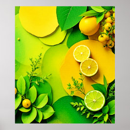 Abstrakter Lemon Limon Nature Art Poster