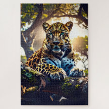 - Abstrakter Leopard im Baum-Puzzle – Wilde Natur 