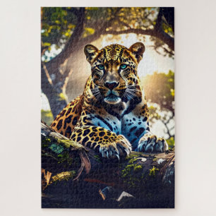 - Abstrakter Leopard im Baum-Puzzle – Wilde Natur Puzzle