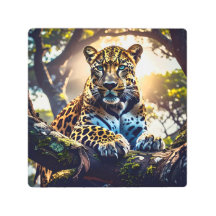- Abstrakter Leopard im Baum – Wilde Tierwelt in k