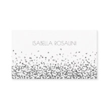 Abstrakter Leopard Silber Animal Print Personalisi