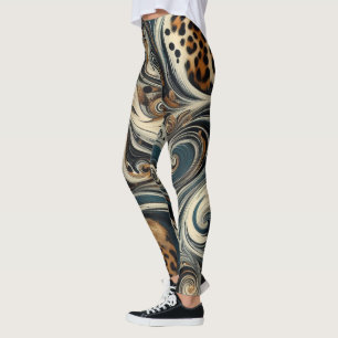 Abstrakter Leoparden-Druck Wirbel Leggings
