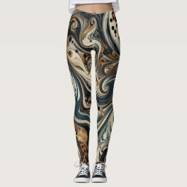Abstrakter Leoparden-Druck Wirbel Leggings