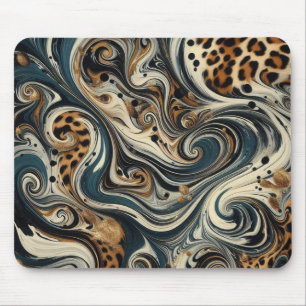 Abstrakter Leoparden-Druck Wirbel Mousepad