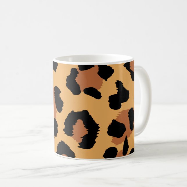 Abstrakter Leopardenfell Kaffeetasse (VorderseiteRechts)