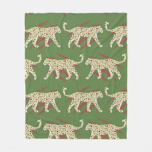 Abstrakter Leopardengeweih mit Animal Sk Fleecedecke