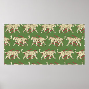Abstrakter Leopardengeweih mit Animal Sk Poster