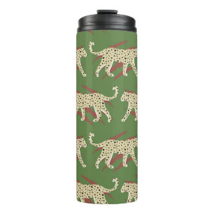 Abstrakter Leopardengeweih mit Animal Sk Thermosbecher