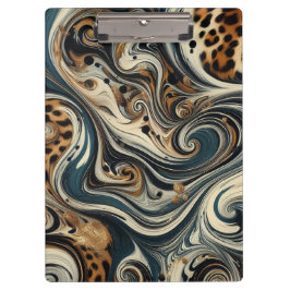 Abstrakter Leopardenprint Wirbel Klemmbrett