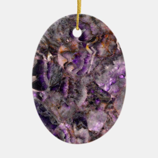 Abstrakter lila Amethystquartz-Marmorgranit Keramik Ornament (Vorne)