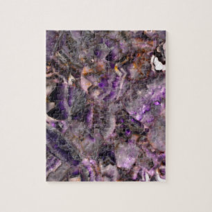 Abstrakter lila Amethystquartz-Marmorgranit Puzzle