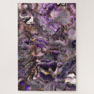 Abstrakter lila Amethystquartz-Marmorgranit Puzzle