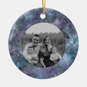 Abstrakter lila aquamariner Quarzgranit Keramik Ornament