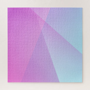 Abstrakter lila blauer geometrischer Ombre-Verlauf Puzzle
