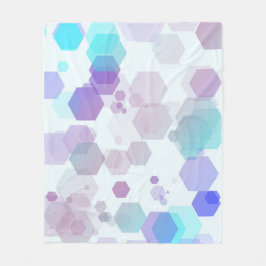 Abstrakter lila-blauer Sechseck - Formmuster-Wurf Fleecedecke