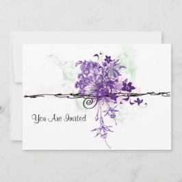 Abstrakter lila Blumen-Blumenstrauß, werden Sie Einladung