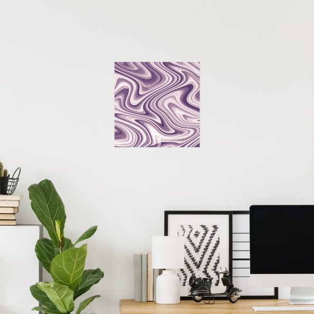 Abstrakter Lila flüssiger Marmor Poster (Heimbüro)