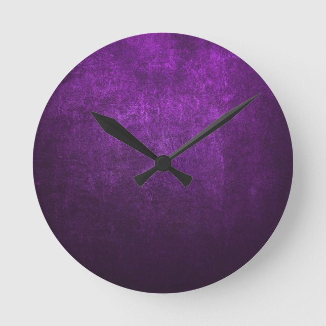 Abstrakter Lila Hintergrund oder Papier mit hellem Runde Wanduhr (Vorderseite)