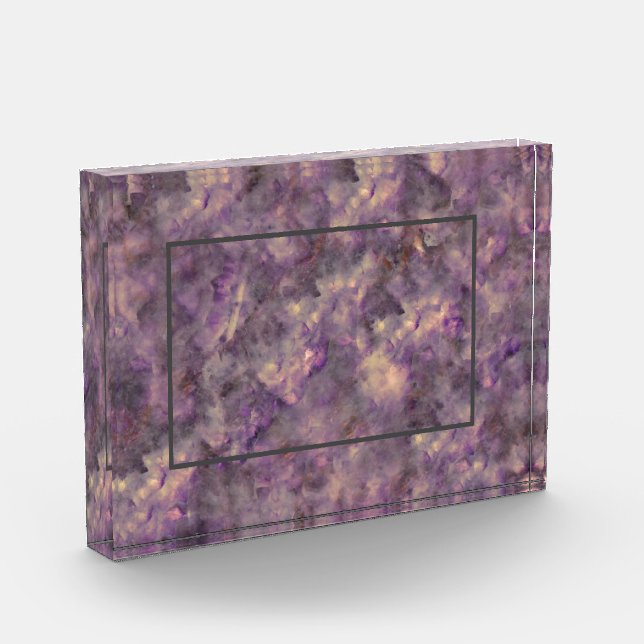 Abstrakter lila Quarzstein Fotoblock (Links)