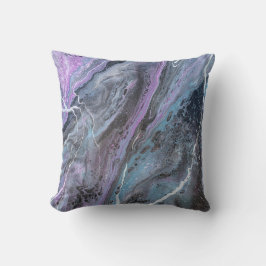 Abstrakter lila und blauer Fluss Kissen